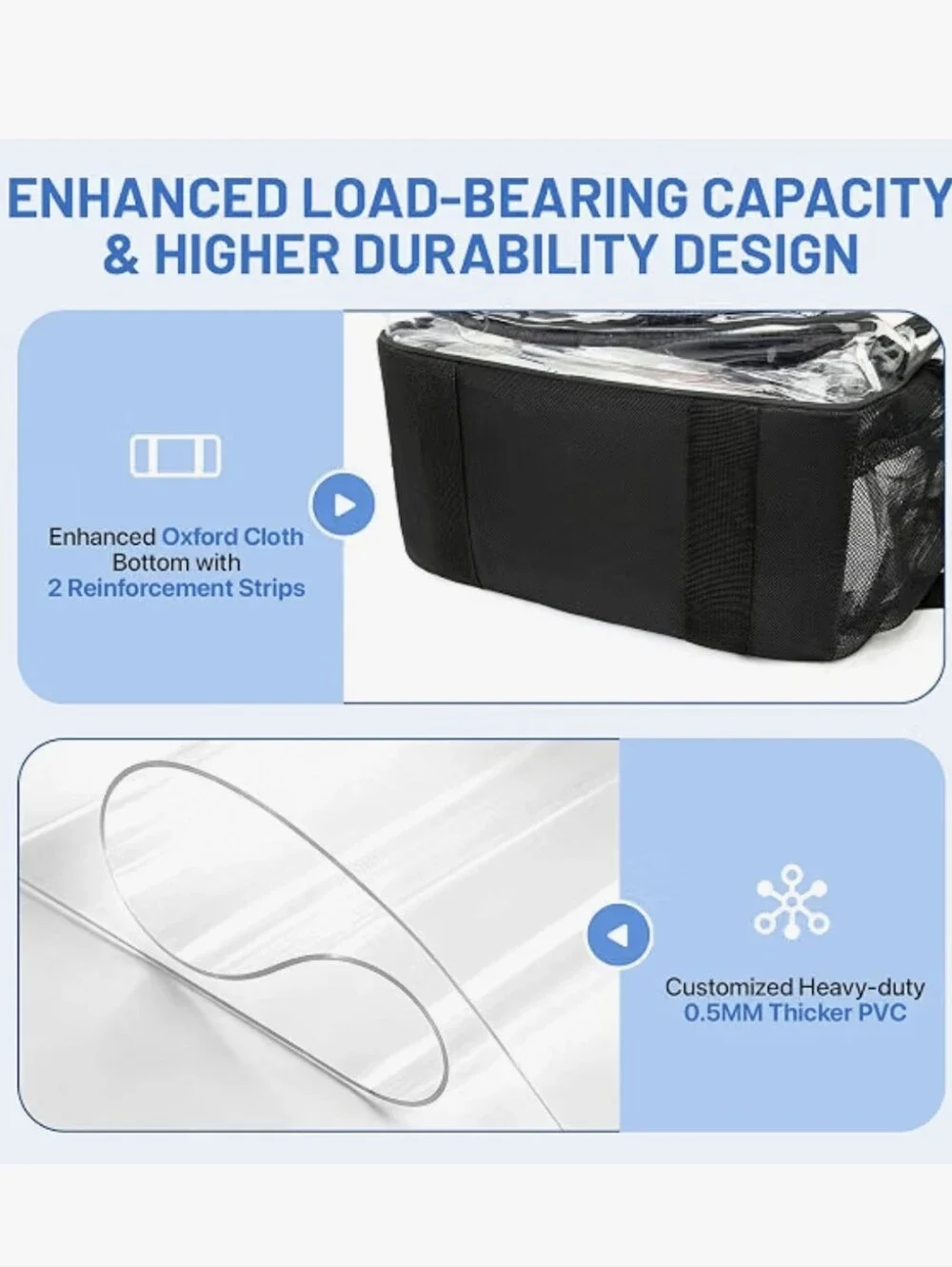 Clear Black-Trim Backpack / Transparent Stadium Bag